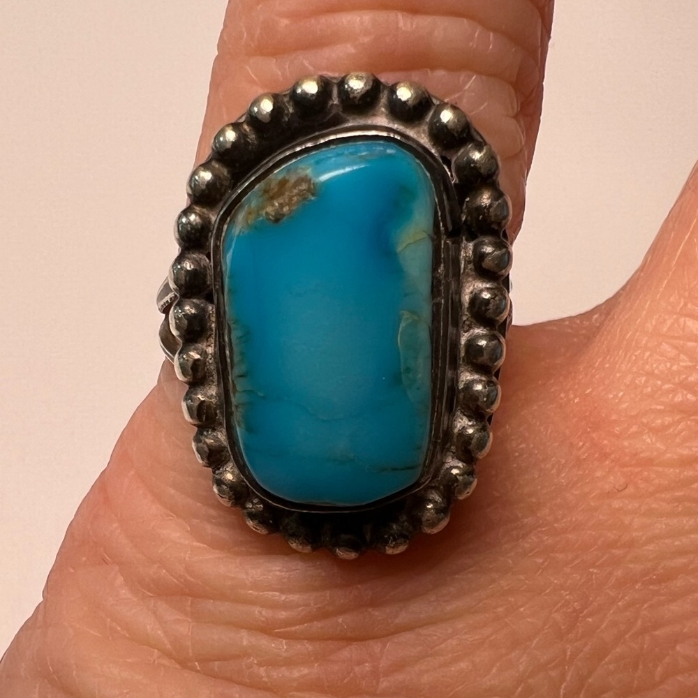 Turquoise Sterling Silver 925 Ring, Size 6.5